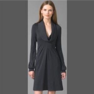 Diane von Furstenberg DVF Bilboa Black 100% Wool Cowl Neck Fit & Flare Dress 6